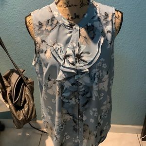 Karl lagerfeld sleeveless blouse with pearl buttons